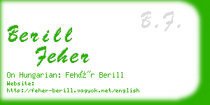 berill feher business card